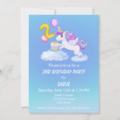 Invitation anniversaire licorne avec gâteau pour l (Devant)