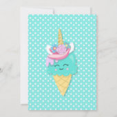 Invitation Anniversaire Licorne de Glace Magique (Dos)