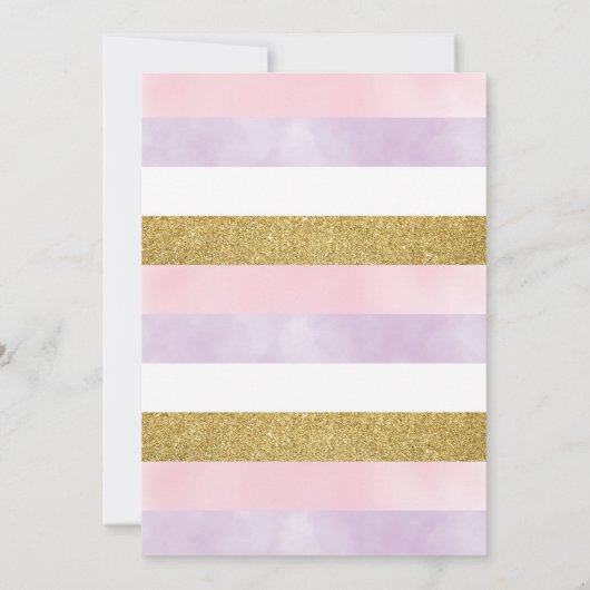 Invitation Anniversaire Licorne Magique / Floral P (Dos)