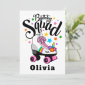 Invitation Anniversaire, licorne, roller skate (Debout devant)