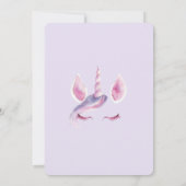 Invitation Anniversaire Licorne Rose Violet (Dos)
