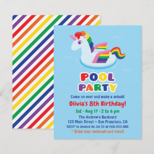 Invitation anniversaire licorne volante pour enfan
