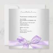 Invitation Anniversaire Lilac Purple Silver White Diamond (Dos)