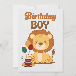 Invitation anniversaire Lion 1ère année Modifiable