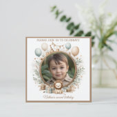 Invitation Anniversaire Lion Cub Cadre photo (Debout devant)