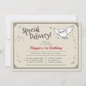 Invitation Anniversaire Livraison Spéciale Harry Potter Hedwi (Devant)