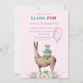 Invitation Anniversaire Llama (Devant)
