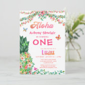 Invitation Anniversaire Luau Anniversaire Tropical Floral (Debout devant)