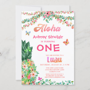 Invitation Anniversaire Luau Anniversaire Tropical Floral