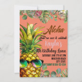 Invitation Anniversaire Luau Custom Kids (Devant)
