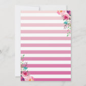 Invitation Anniversaire Luau Floral Tropical Rose Gold Pineap (Dos)