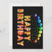 Invitation Anniversaire lumineux et coloré (Dos)