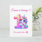 Invitation anniversaire magique 1 an Modifiable (Debout devant)