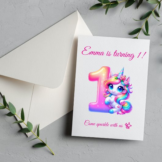 Invitation anniversaire magique 1 an Modifiable
