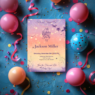 Invitation Anniversaire Magique avec Ballon et Chiot Adorable