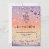 Invitation Anniversaire magique avec chiot adorable (Devant)