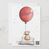 Invitation Anniversaire magique avec chiot adorable (Dos)