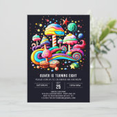 Invitation Anniversaire magique de Candyland (Debout devant)