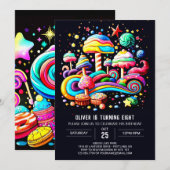 Invitation Anniversaire magique de Candyland (Devant / Derrière)