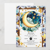 Invitation Anniversaire magique de la petite lune (Devant / Derrière)