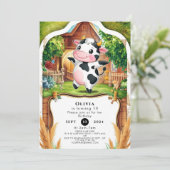 Invitation Anniversaire magique de la vache Barnyard (Debout devant)