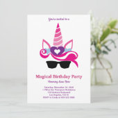Invitation Anniversaire magique de licorne (Debout devant)