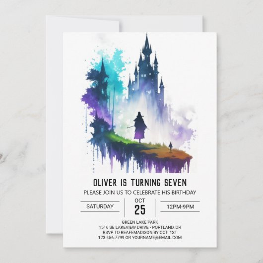 Invitation Anniversaire magique de Little Wizard (Devant)