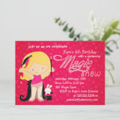 Invitation Anniversaire magique de thème de filles (Debout devant)