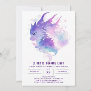 Invitation Anniversaire magique du dragon cosmique