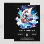 Invitation Anniversaire magique du pirate Whimsical (Devant / Derrière)