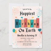 Invitation Anniversaire Magique Fille moderne Joyeux Annivers (Devant)