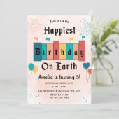 Invitation Anniversaire Magique Fille moderne Joyeux Annivers (Debout devant)