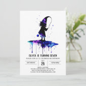 Invitation Anniversaire magique numérique élégant (Debout devant)