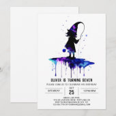 Invitation Anniversaire magique numérique élégant (Devant / Derrière)