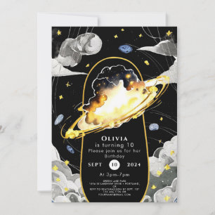 Invitation Anniversaire Magique Pastel Space