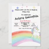 Invitation Anniversaire Magique Rainbow Unicorn (Devant)