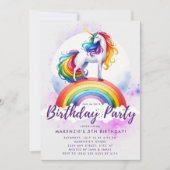 Invitation Anniversaire Magique Rainbow Unicorn (Devant)
