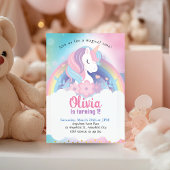 Invitation Anniversaire Magique Rainbow Unicorn