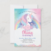 Invitation Anniversaire Magique Rainbow Unicorn (Devant)