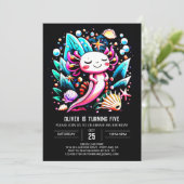 Invitation Anniversaire magnifique Axolotl (Debout devant)