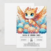 Invitation Anniversaire Majestic Boho Dragon (Devant / Derrière)