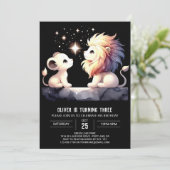 Invitation Anniversaire Majestic Boho Lion (Debout devant)