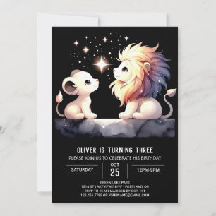 Invitation Anniversaire Majestic Boho Lion