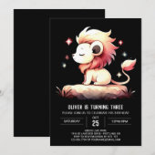 Invitation Anniversaire Majestic Custom Lion (Devant / Derrière)