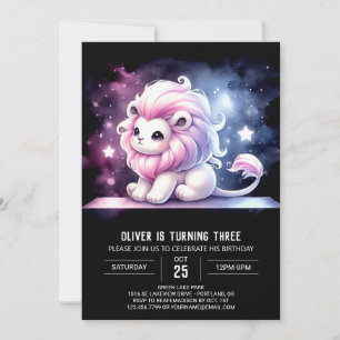 Invitation Anniversaire Majestic Dreamy Lion