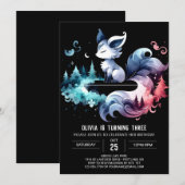 Invitation Anniversaire Majestic Fun Wolf (Devant / Derrière)