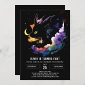 Invitation Anniversaire majestueux de Whimsy Dragon (Devant / Derrière)