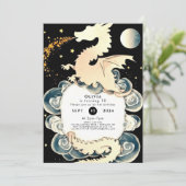 Invitation Anniversaire majestueux du dragon d'aquarelle (Debout devant)