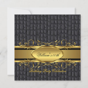 Invitation Anniversaire Mans Brun Or Noir Parti Hommes