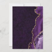 Invitation Anniversaire Marbre et Agate Paillettes Violet et (Dos)